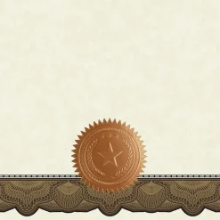 Great Papers Cambridge Certificates, 8.5" x 11", Beige/Gold, 10/Pack (2020004)