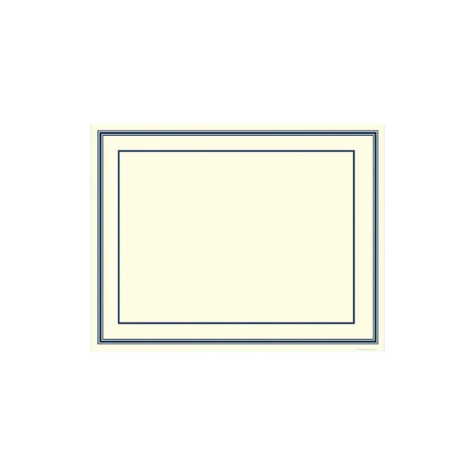 Great Papers Certificates, 8.5" x 11", Navy Blue and Beige, 30/Pack (20103774P2)