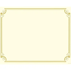 Great Papers Golden Scroll Frame Foil Certificates, 8.5" x 11", Beige/Gold, 12/Pack (2011859)