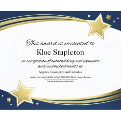 Great Papers Shooting Stars Certificates, White, 15/Pack (20103777)
