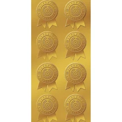 Great Papers! Star Burst Certificate Seals, 2" x 1", Gold, 48/Pack (903418)
