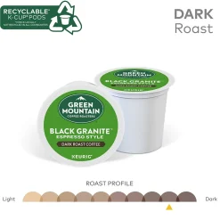 Green Mountain Black Granite Espresso Style Coffee Keurig® K-Cup® Pods, Dark Roast, 96/Carton (5000366650CT)