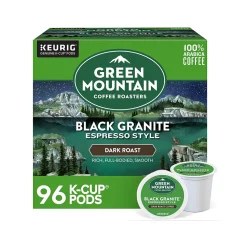 Green Mountain Black Granite Espresso Style Coffee Keurig® K-Cup® Pods, Dark Roast, 96/Carton (5000366650CT)