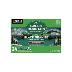 Green Mountain Black Granite Espresso Style Coffee Keurig® K-Cup® Pods, Dark Roast, 96/Carton (5000366650CT)