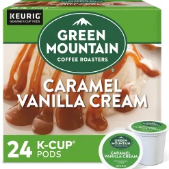 Green Mountain Caramel Vanilla Cream Coffee Keurig® K-Cup® Pods, Light Roast, 24/Box (6700)