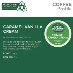 Green Mountain Caramel Vanilla Cream Coffee Keurig® K-Cup® Pods, Light Roast, 24/Box (6700)