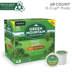 Green Mountain Coffee Roasters Half-Caff Coffee Keurig® K-Cup® Pods, Medium Roast, 48/Box (357446)