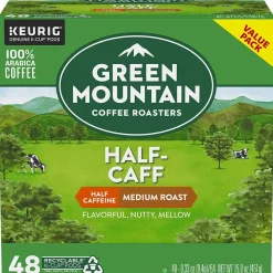 Green Mountain Coffee Roasters Half-Caff Coffee Keurig® K-Cup® Pods, Medium Roast, 48/Box (357446)