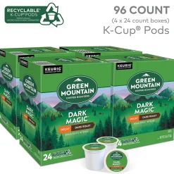 Green Mountain Dark Magic Decaf Coffee Keurig® K-Cup® Pods, Dark Roast, 96/Carton (504067)