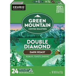Green Mountain Double Diamond Coffee, Dark Roast, Keurig® K-Cup® Pods, 96/Carton (GMT4066CT)