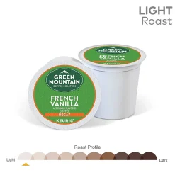 Green Mountain French Vanilla Decaf Coffee Keurig® K-Cup® Pods, Light Roast, 96/Carton (7732CT)