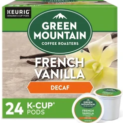 Green Mountain French Vanilla Decaf Coffee Keurig® K-Cup® Pods, Light Roast, 24/Box (7732)