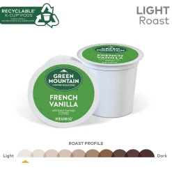 Green Mountain French Vanilla Coffee Keurig® K-Cup® Pods, Light Roast, 96/Carton (6732)