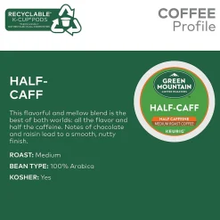 Green Mountain Half-Caff Coffee Keurig® K-Cup® Pods, Medium Roast, 96/Carton (69997)