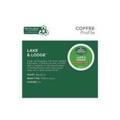 Green Mountain Lake & Lodge Coffee, Medium Roast, 0.31 oz. Keurig® K-Cup® Pods, 24/Box (6523)