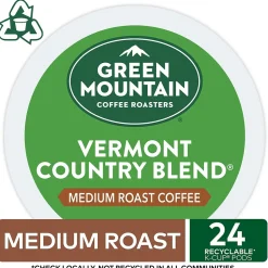 Green Mountain Vermont Country Blend Coffee Keurig® K-Cup® Pods, Medium Roast, 24/Box (6602)
