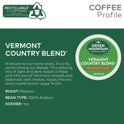 Green Mountain Vermont Country Blend Coffee Keurig® K-Cup® Pods, Medium Roast, 96/Carton (GMT6602CT)