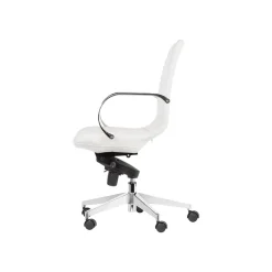 Gry Mattr Capsule Ergonomic Faux Leather Swivel Task Chair, White (GMCC-00852)