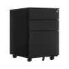 Gry Mattr 3-Drawer Mobile Vertical File Cabinet, Letter/Legal Size, Lockable, 23.62"H x 15.35"W x 20.47"D, Black (GMCC-00849)