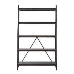 Gry Mattr Live Edge 66.14"H 5-Shelf Ladder Bookcase, Black Walnut (GMCC-00842)