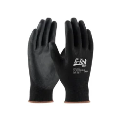 G-Tek 33-B125 Polyurethane Coated Nylon Gloves, Medium, 13 Gauge, Black, 12 Pairs (33-B125/M)