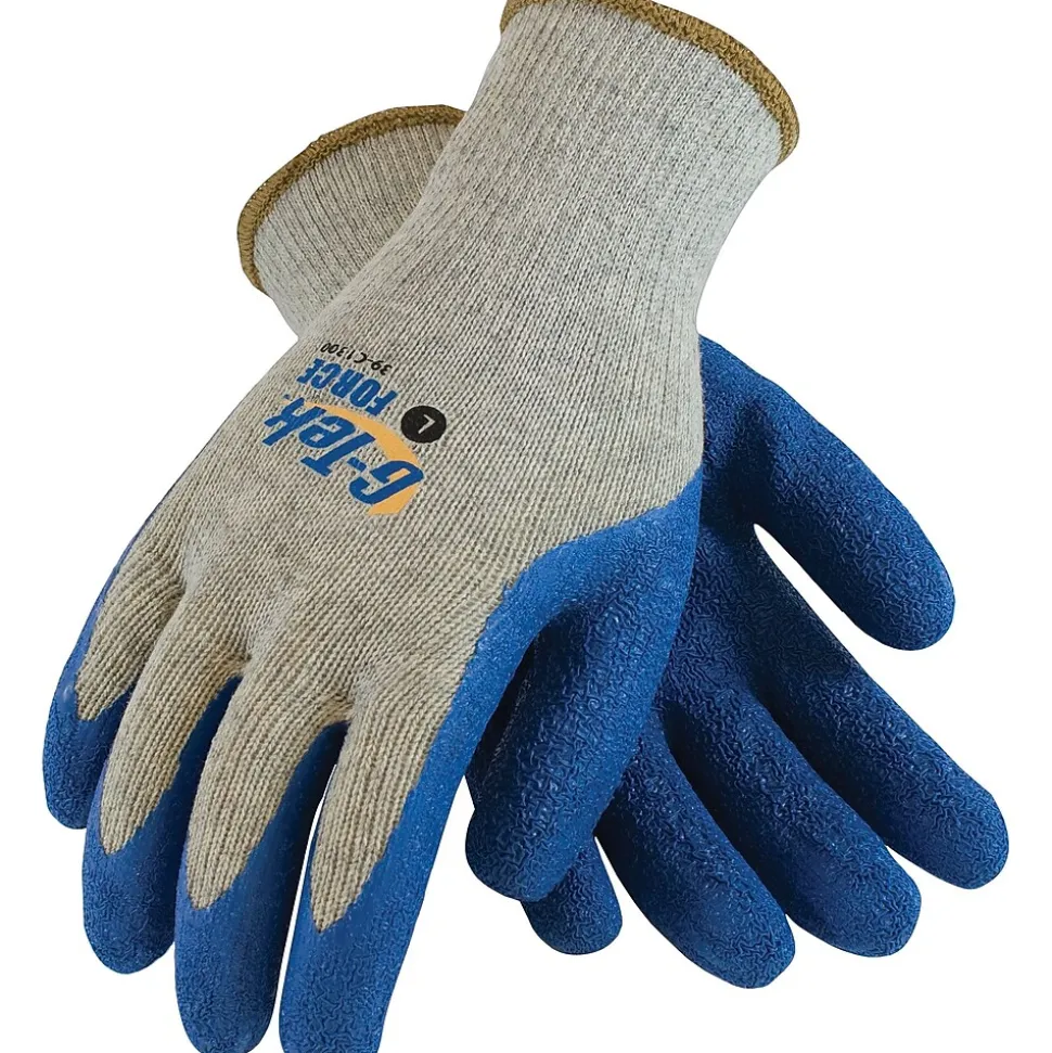 G-Tek Coated Work Gloves, Force Seamless Cotton/Polyester Knit With Latex Coating, XL, 12/Pr (39-C1300/XL)