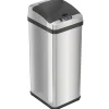 halo Stainless Steel Rectangular Extra-Wide Sensor Trash Can with AbsorbX Odor Control System, 13 Gal., Silver (SC13RX)
