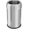 halo Stainless Steel Round Open Top Trash Can with Dual AbsorbX Odor Control System, Silver, Silver, 13 Gal. (OT13STR)