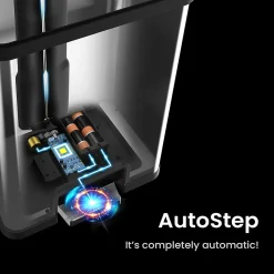 halo TapCan Stainless Steel Rectangular Pedal Sensor Trash Can with AbsorbX Odor Control System, Black Trim, 13 Gal. (TC13SB)