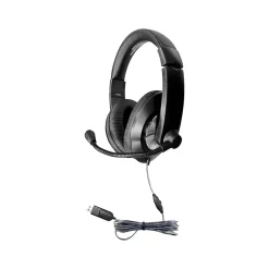 Hamilton Buhl Smart-Trek Deluxe USB-A Noise Canceling Stereo Computer Headset, Black/Silver (ST2BKU)