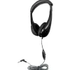 HamiltonBuhl Motive8 Mid-Sized Multimedia Headphone with In-line Volume Control, Black (HECM8BK1)