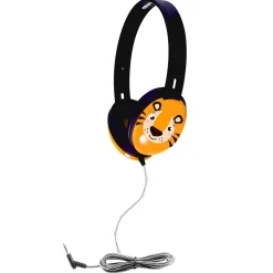 HamiltonBuhl Primo Series Stereo Headphone, Tiger Face, Black/Orange (HECPRM100T)