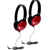 HamiltonBuhl Primo Stereo Headphones, Red, 2/Pack (HECPRM100R-2)
