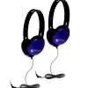 HamiltonBuhl Primo Stereo Headphones, Blue, 2/Pack (HECPRM100-2)