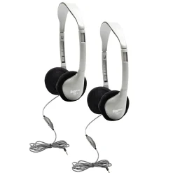 HamiltonBuhl SchoolMate On-Ear Stereo Headphone with In-Line Volume Control, Pack of 2 (HECHA2V-2)