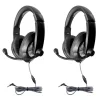 HamiltonBuhl Smart-Trek Deluxe Stereo Headphones, 2/Pack (HECST2BK-2)