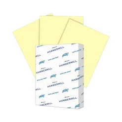 Hammermill 8.5" x 11" Multipurpose Paper, 65 lbs., Canary, 250 Sheets/Ream, 2 Reams/Pack (400530)