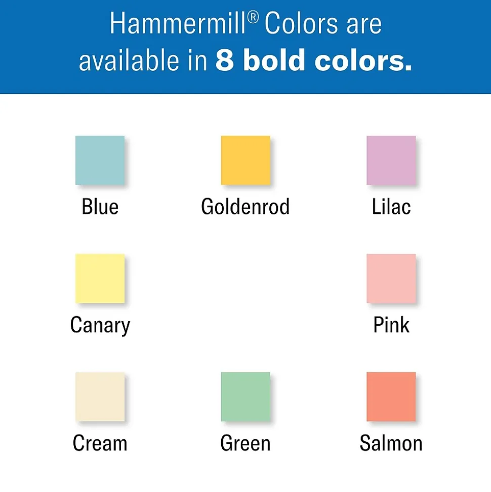Hammermill Colors 8.5" x 11" Color Multipurpose Paper, 20 lbs. Blue, 500 Sheets/Ream (HAM103309CT)