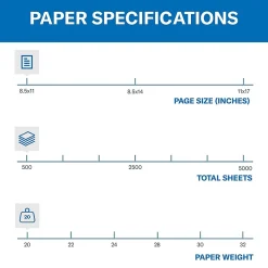 Hammermill Colors Multipurpose Paper, 20 lbs., 8.5" x 11", Blue, 500 Sheets/Ream (103309)