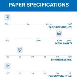 Hammermill Copy Plus 8.5" x 11" Copy Paper, 20 lbs., 92 Brightness, 500 Sheets/Ream, 8 Reams/Carton (105190)