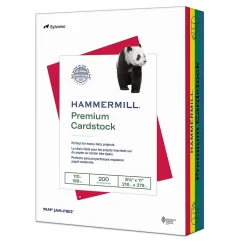 Hammermill Premium 110 lb. Cardstock Paper, 8.5" x 11", Blue/Green/Red/Yellow, 200 Sheets/Ream (168390R)