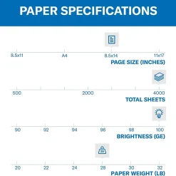Hammermill Premium Color Copy 8.5" x 14" Printer Paper, 28 lbs., 100/Brightness, 8 Reams/Carton (102475)