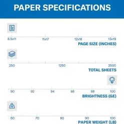 Hammermill Premium Color Copy 60 lbs. Cover Paper, 8.5" x 11", Photo White, 250 Sheets/Pack (122549)