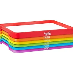 hand2mind Magnetic Activity Tray Dry-Erase Whiteboards, 9.5" x 13", 6/Set (96157)