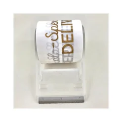 Happy Mail Packing Tape with Dispenser, 1.8" x 16.4 yds., White (246451)