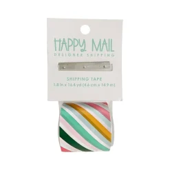 Happy Mail Packing Tape with Dispenser, 1.8" x 16.4 yds., Multicolor (246452)