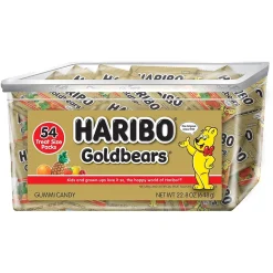 Haribo Gold-Bears Gummi Fruit, 0.4 oz, 54/Carton (209-00181)
