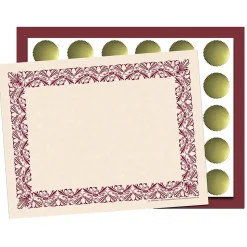 Hayes Art Deco Certificate Set, 9" x 12", Maroon, 110/Set (H-VA439)