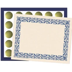 Hayes Art Deco Certificate Set, 9" x 12", Blue, 110/Set (H-VA438)
