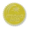 Hayes Attendance Award Gold Foil Embossed Certificate Seals, 1-3/4", Pack of 54 (H-VA375)